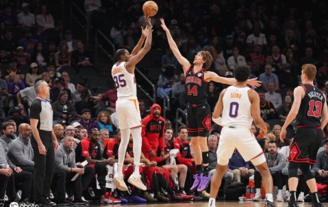 布克41分武切维奇24+6 杜兰特26分太阳胜公牛