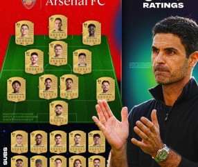 7人87+！EAFC26阿森纳球员评级：萨卡加布88，约克雷斯、厄德高87